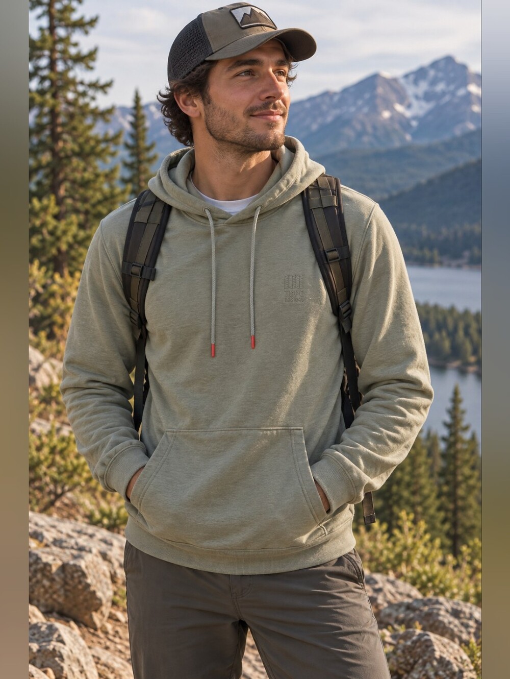 Topo Designs Sage Green Pullover Hoodie